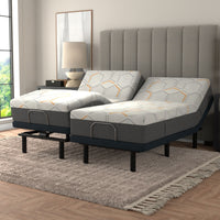 split adjustable bed with memory foam mattresses 