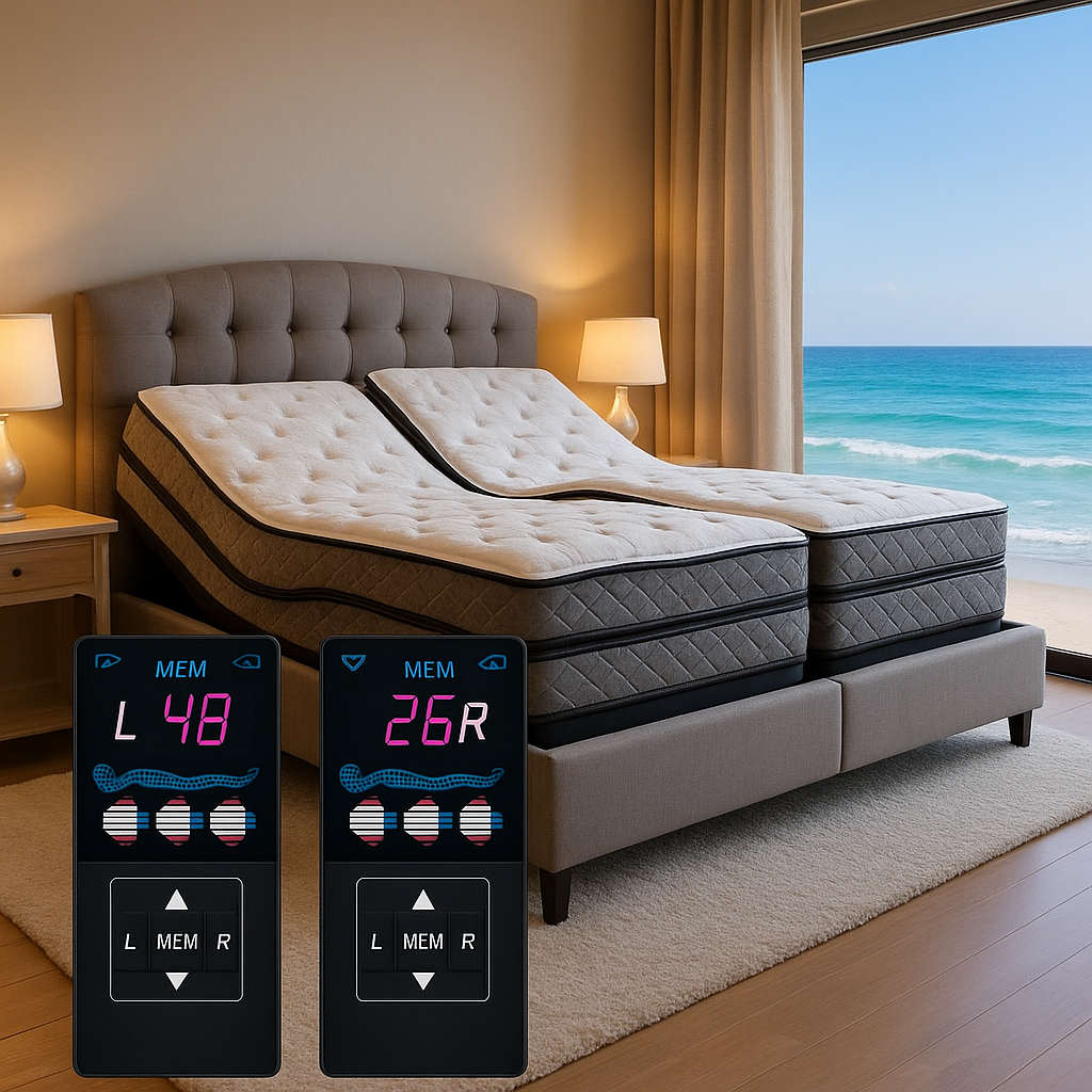 beverly hills bed 14" split adjustable air mattress set