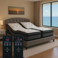 adjustable firmness mattress in a split king 