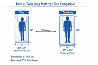 Twin vs Twin XL: How Long Is a Twin Bed and What's the Difference? - Beverly Hills Bed