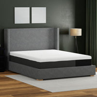  "12 inch soft plush memory foam mattress on adjustable bed base in bedroom setting"