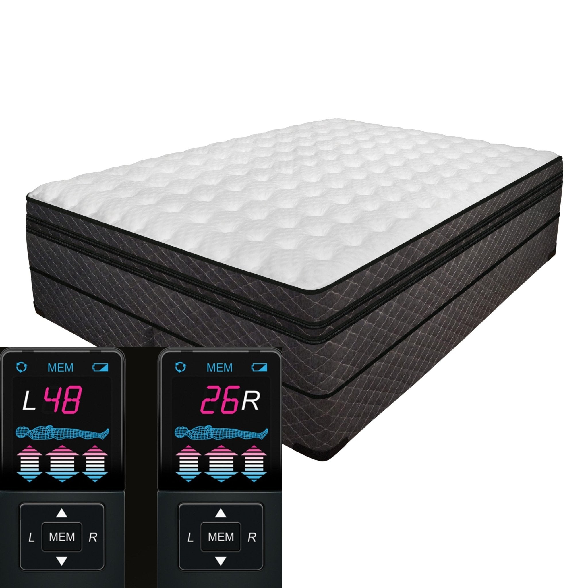 14" Air Adjustable 5" Super Pillow Top Mattress (dual controls - adjustable firmness) - Beverly Hills Bed