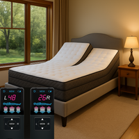 "Dual wireless split top remote controls for split air mattress with 50 firmness settings