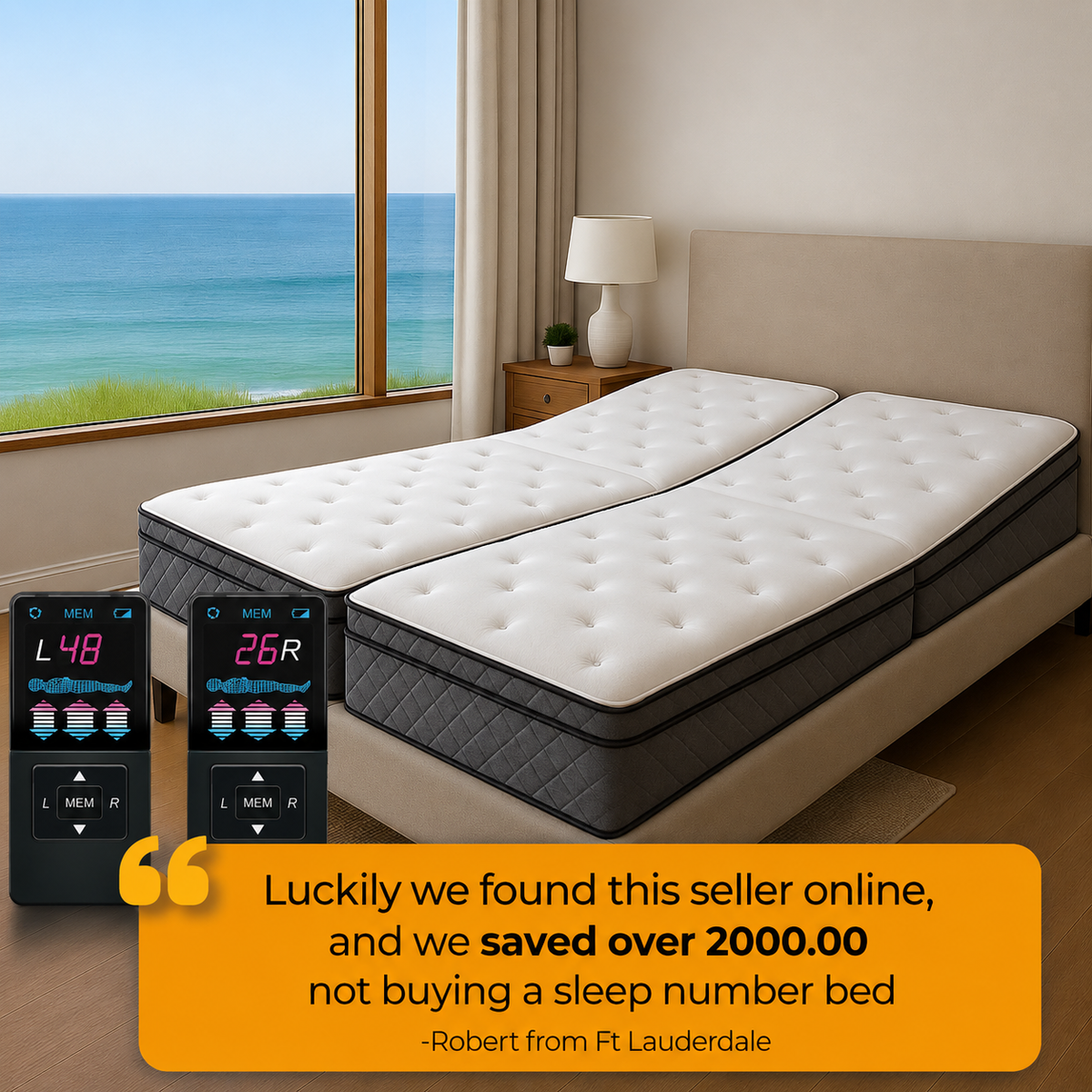 split king adjustable air mattress set 