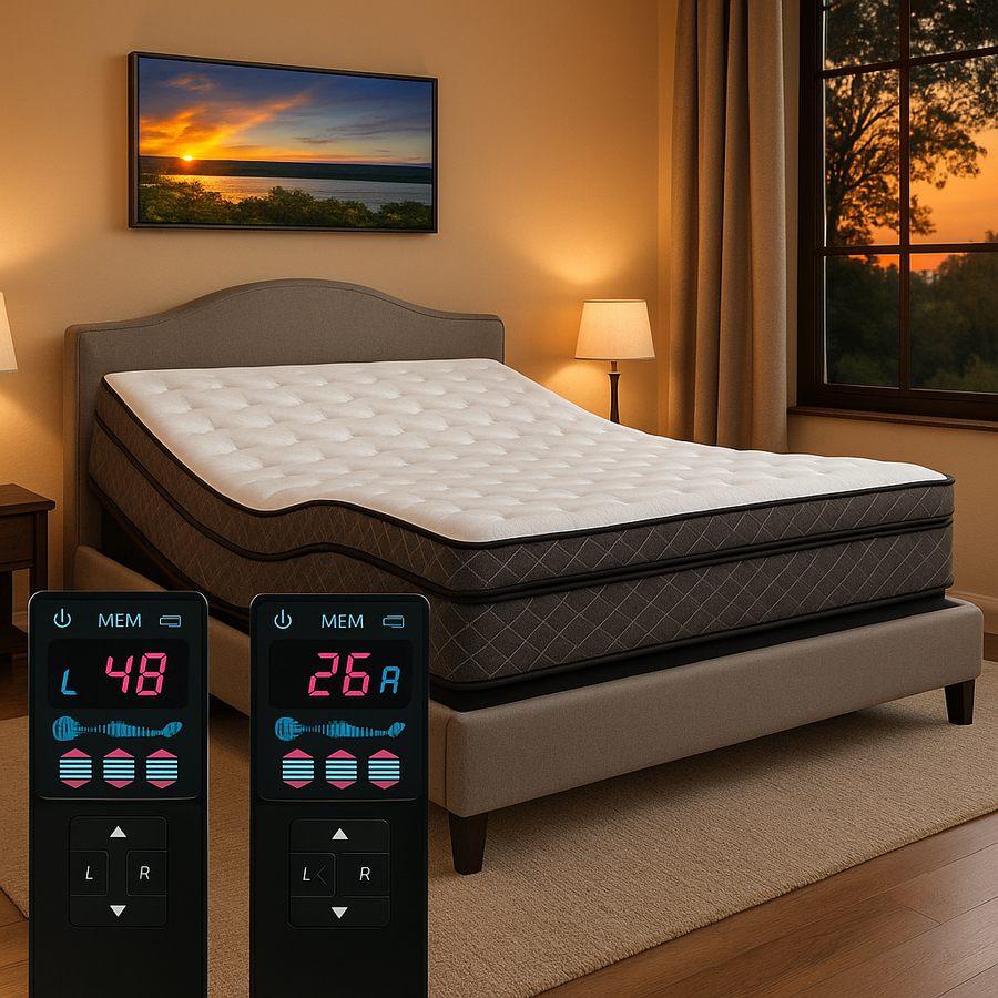 12" Air Mattress + Adjustable Massaging Base