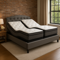 split air bed with adjustable settings of air