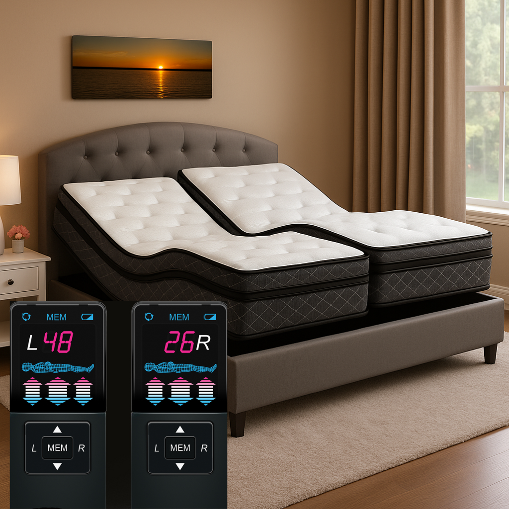 Split air number adjustable sleep mattress