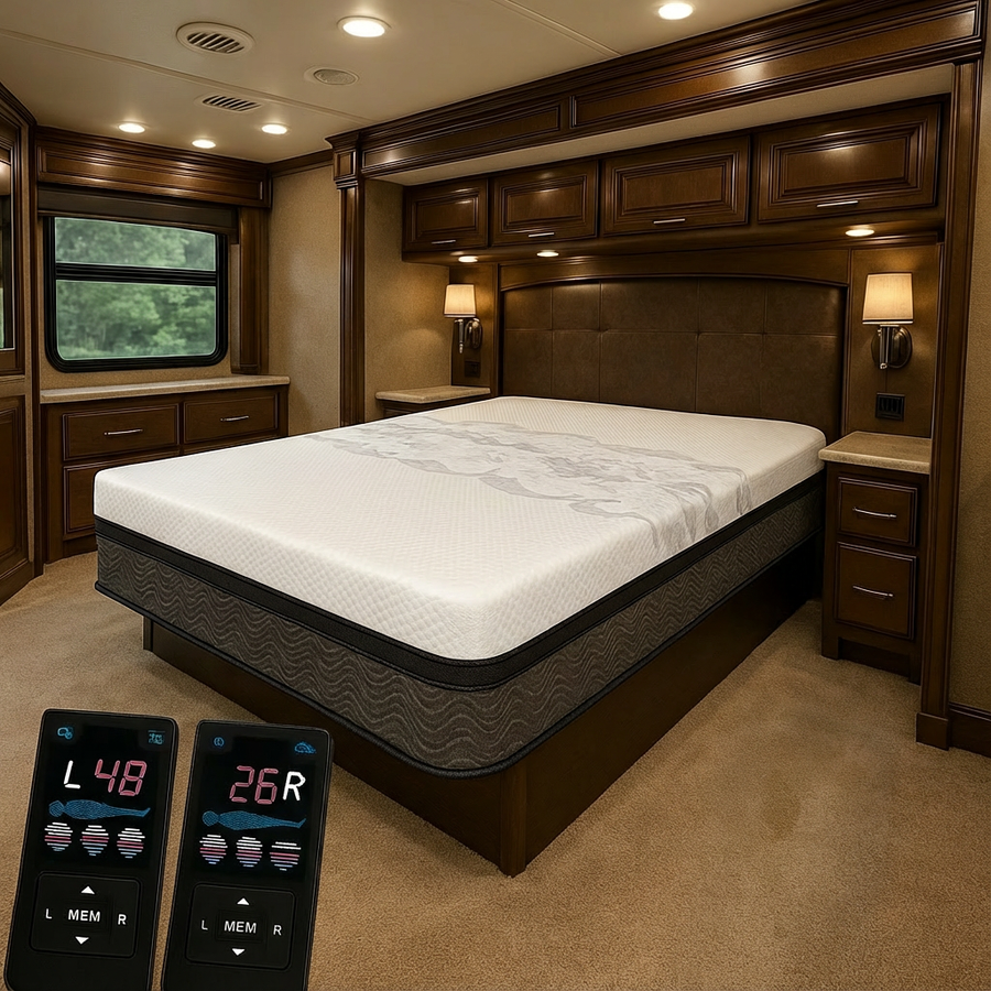 RV premium air mattress with dual wireless remotes 