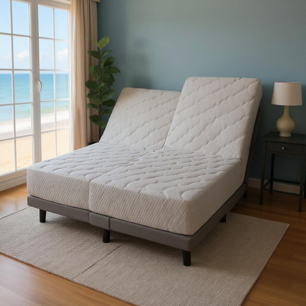 Split queen firm adjustable bed set