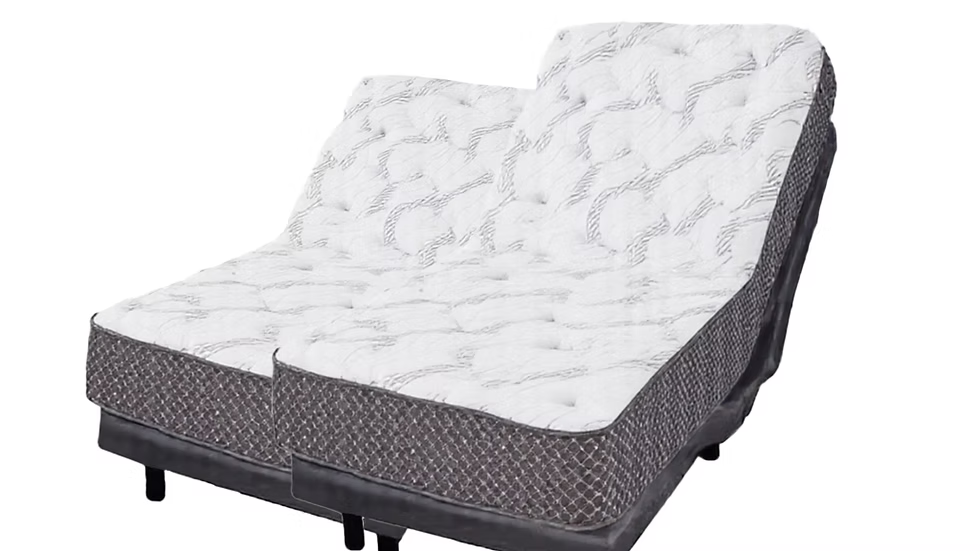 Split Queen Adjustable Massaging Bed Medium feel 11" Hybrid mattresses
