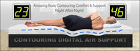 "adjustable bed base showing positioning features for air mattress"