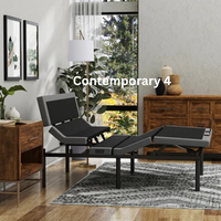 "Rize Contemporary 4 adjustable bed base with lumbar support pillow tilt and massage features"