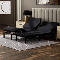 "500 series adjustable base with lumbar support in queen size bedroom setting"