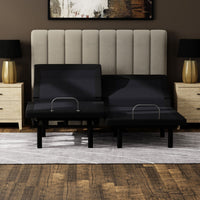 "500 series adjustable base showing lumbar support feature and positioning contro