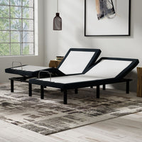 10" Adjustable Firmness Air Mattress & Massaging Adjustable Bed Bundle (firmer feel pillow top)