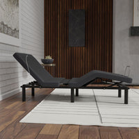 "Wireless remote control for wallhugger massaging adjustable bed base with preset positions"