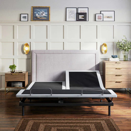 Split Head Flex Top Queen Massaging Adjustable Bed Base