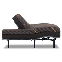 "13 inch split top firm mattress with adjustable massaging base in bedroom setting"