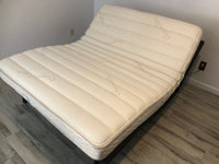 "10 inch latex mattress corner detail showing natural materials and construction quality"