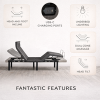 Pillow tilt adjustable bed frame feature