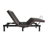 "Adjustable massaging bed base side profile with zero clearance design"