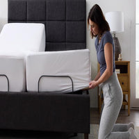 "Five Sided Omniphase waterproof mattress protector fitted on bed showing five-sided protection design"