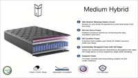 Split Queen Mattress 11" Hybrid Foam Mattresses (medium) - Beverly Hills Bed