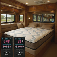 RV air mattress 8 inch with dual wireless remotes demonstration video in motorhome
