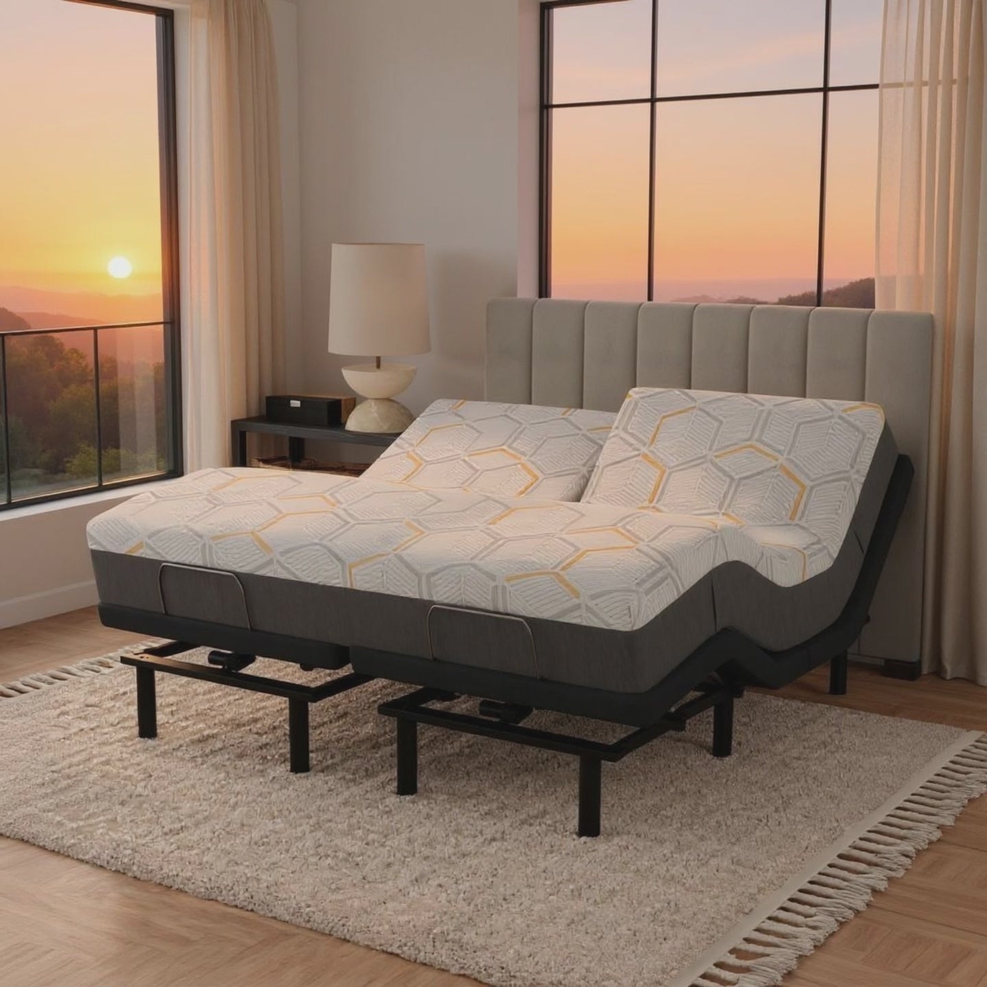 Split Top 12" + Adjustable Massaging Base (Medium Firm)
