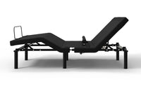  "Rio 5 adjustable base features callout diagram showing lumbar pillow tilt and massage zones"