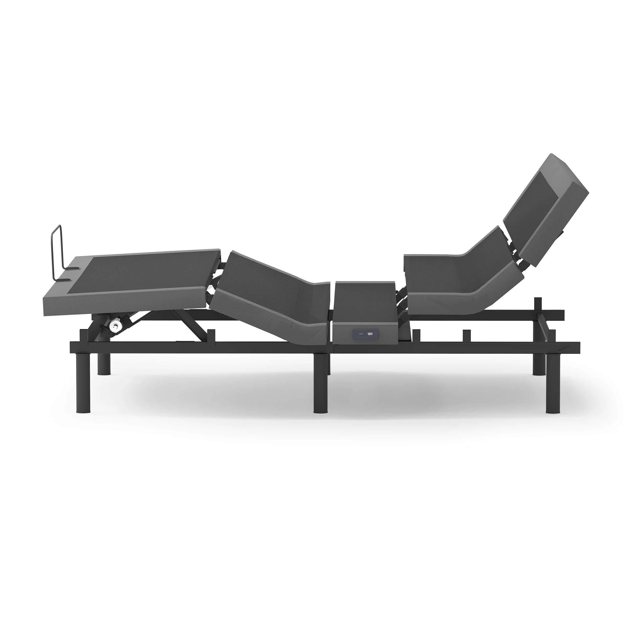 Rize Contemporary 4 Lumbar Pillow Tilt Adjustable Massaging Bed Base