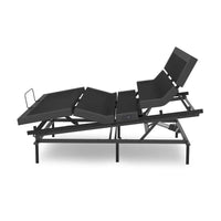 "Rize Contemporary 4 adjustable bed base showing massage and positioning features"