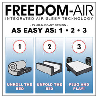 "RV 9.5 inch air mattress rolled for easy transport and storage"