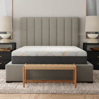 "Queen mattress flat view for adjustable bed base compatibility"