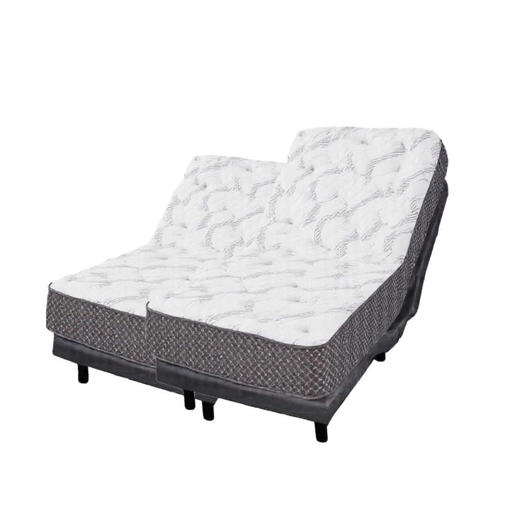 Split Queen Adjustable Bed with 11" Hybrid Mattress Set | Massage ...
