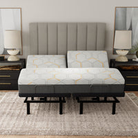 "Split top copper memory foam mattress medium firm comfort and edge support"